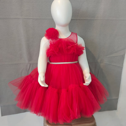 Beautiful red sleeveless party dress | girl party wear | 6 Months - 1 Yr - 2 Yr -3 Yr - 4 Yr