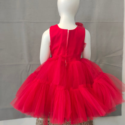 Beautiful red sleeveless party dress | girl party wear | 6 Months - 1 Yr - 2 Yr -3 Yr - 4 Yr