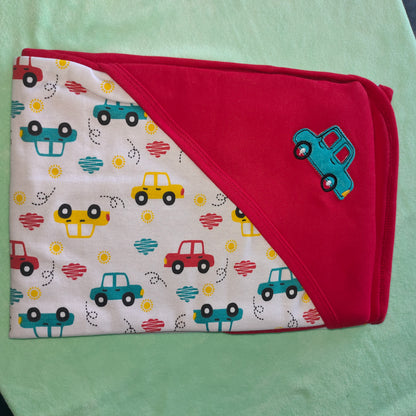 Mee Mee 100% Soft Cotton Hooded Baby Wrapper Cum Warmer, Blanket with Hood for New Born Baby 0 to 6 Months