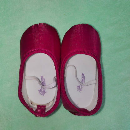 Bright fuchsia pink sleeveless baby frock | New Born Party wear frock