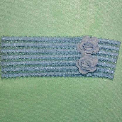 Blue Blossom Party Dress – Navy & Sky Blue Frock with Satin Flower Design | NewBorn