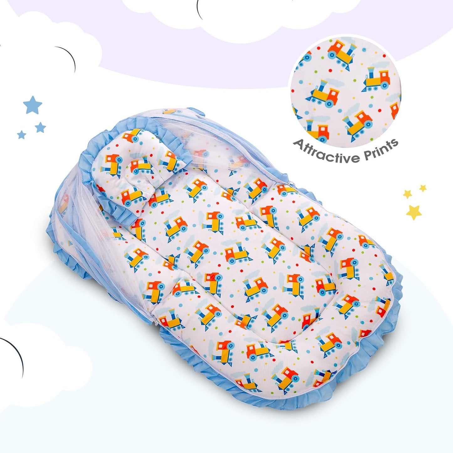 Mee Mee Baby Carry Nest & Lounger Set with Mosquito Net & Pillow