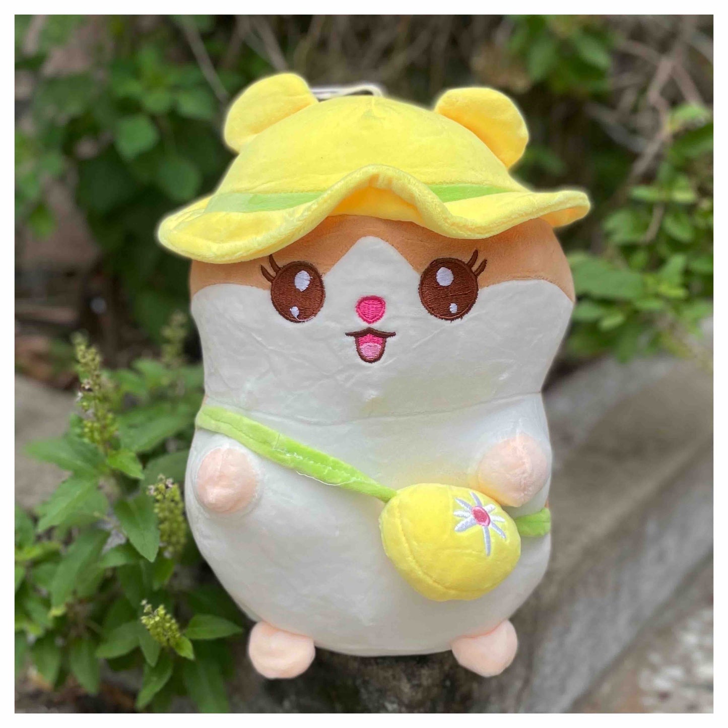 Kawaii Cute Hamster Plush Soft Toy with Hat & Sling Bag