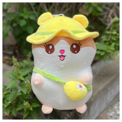 Kawaii Cute Hamster Plush Soft Toy with Hat & Sling Bag