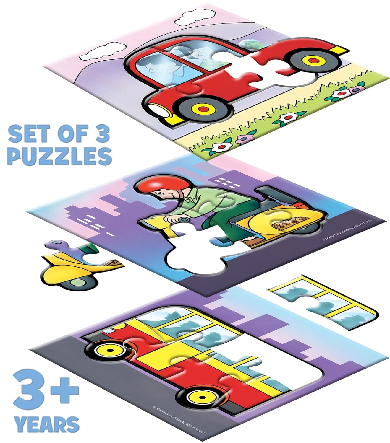 Frank On Road First Puzzle Set for Kids – Set of 3