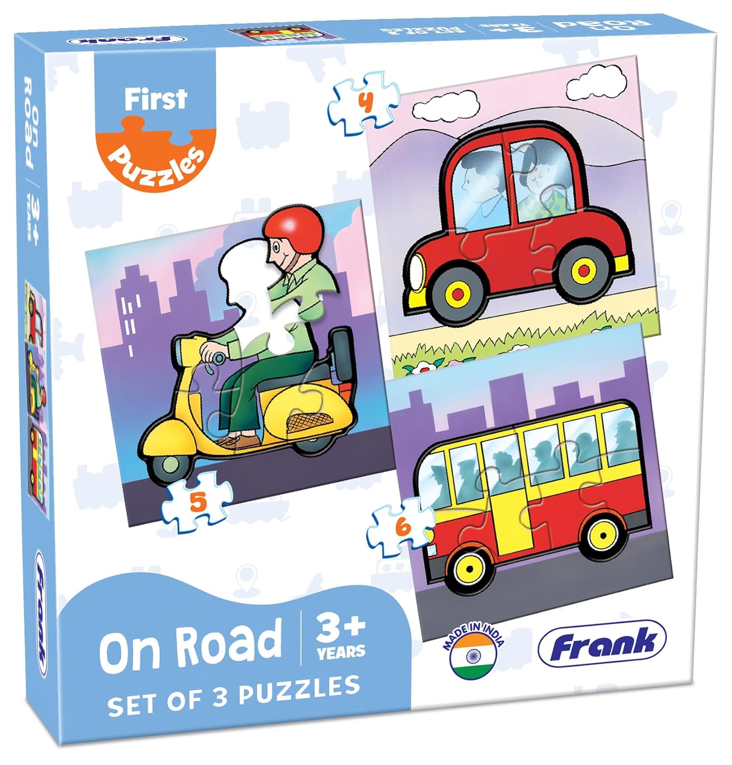 Frank On Road First Puzzle Set for Kids – Set of 3