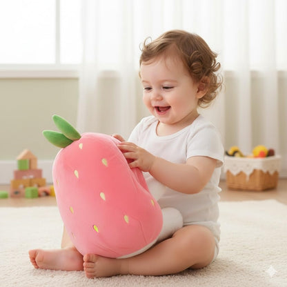 Cute Bunny Plush Toy with Strawberry Cover – Soft Stuffed Rabbit for Kids
