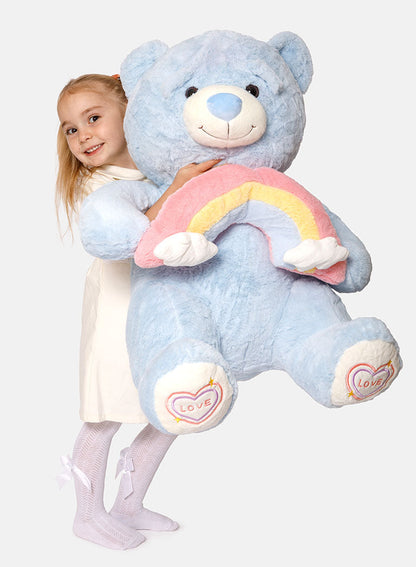 Rainbow Collection Jumbo Plush Teddy Bear – Baby Blue Soft Toy