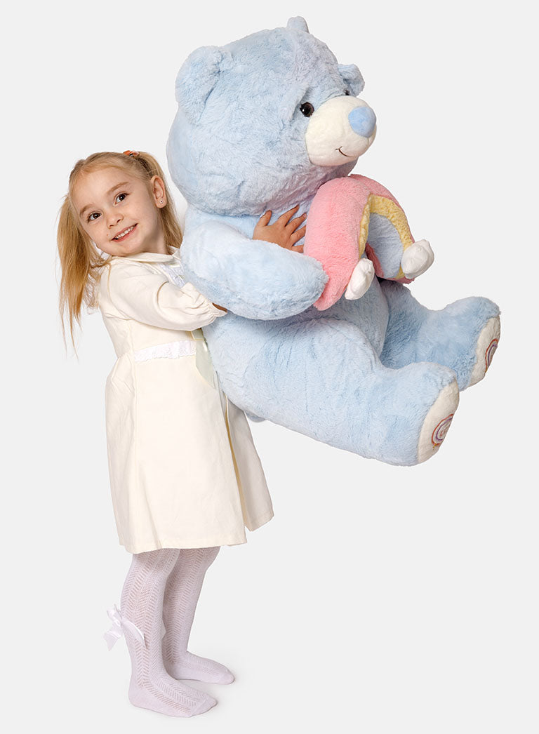 Rainbow Collection Jumbo Plush Teddy Bear – Baby Blue Soft Toy