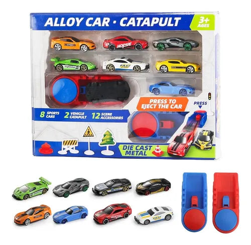 Alloy Car Catapult Toy Set