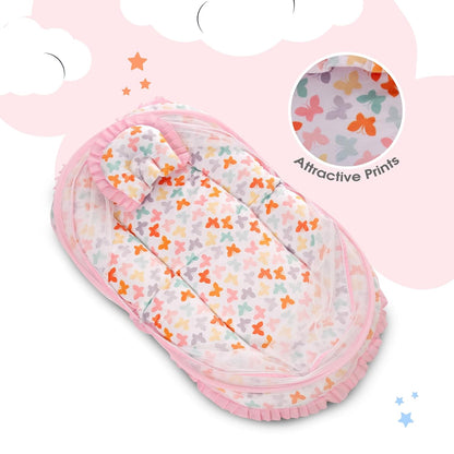 Mee Mee Baby Carry Nest & Lounger Set with Mosquito Net & Head Support Cushion Butterfly Design