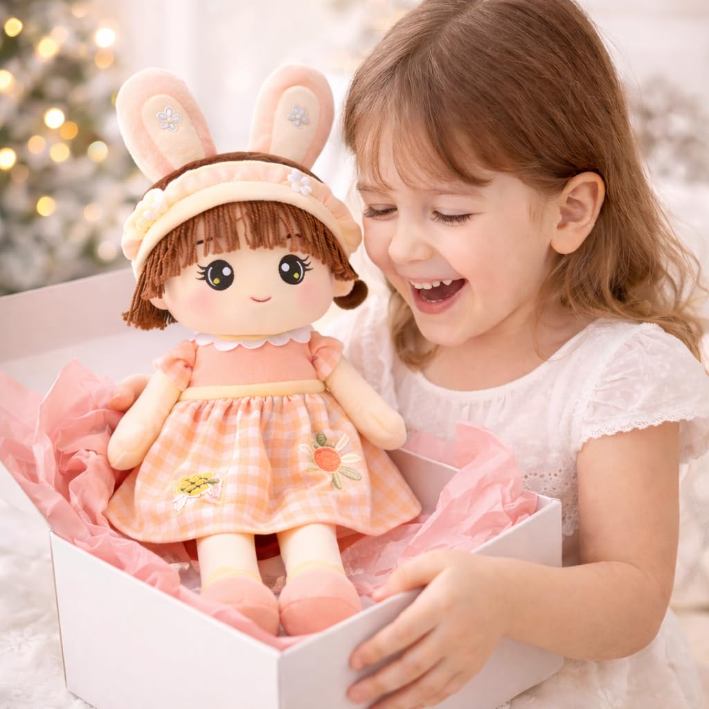 Tiny Hugs Plush Doll – 35 cm Cute Bunny Dress Soft Toy