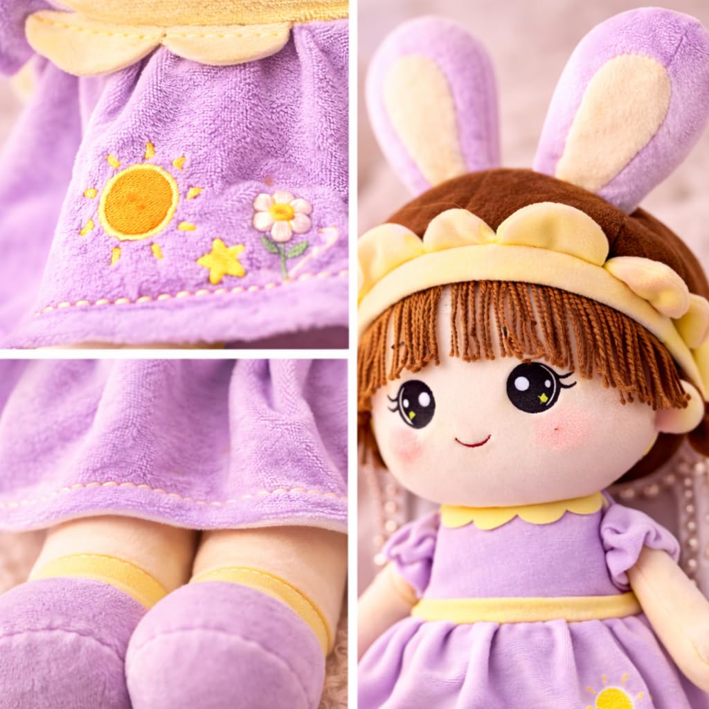 Tiny Hugs Plush Doll – 35 cm Cute Bunny Dress Soft Toy