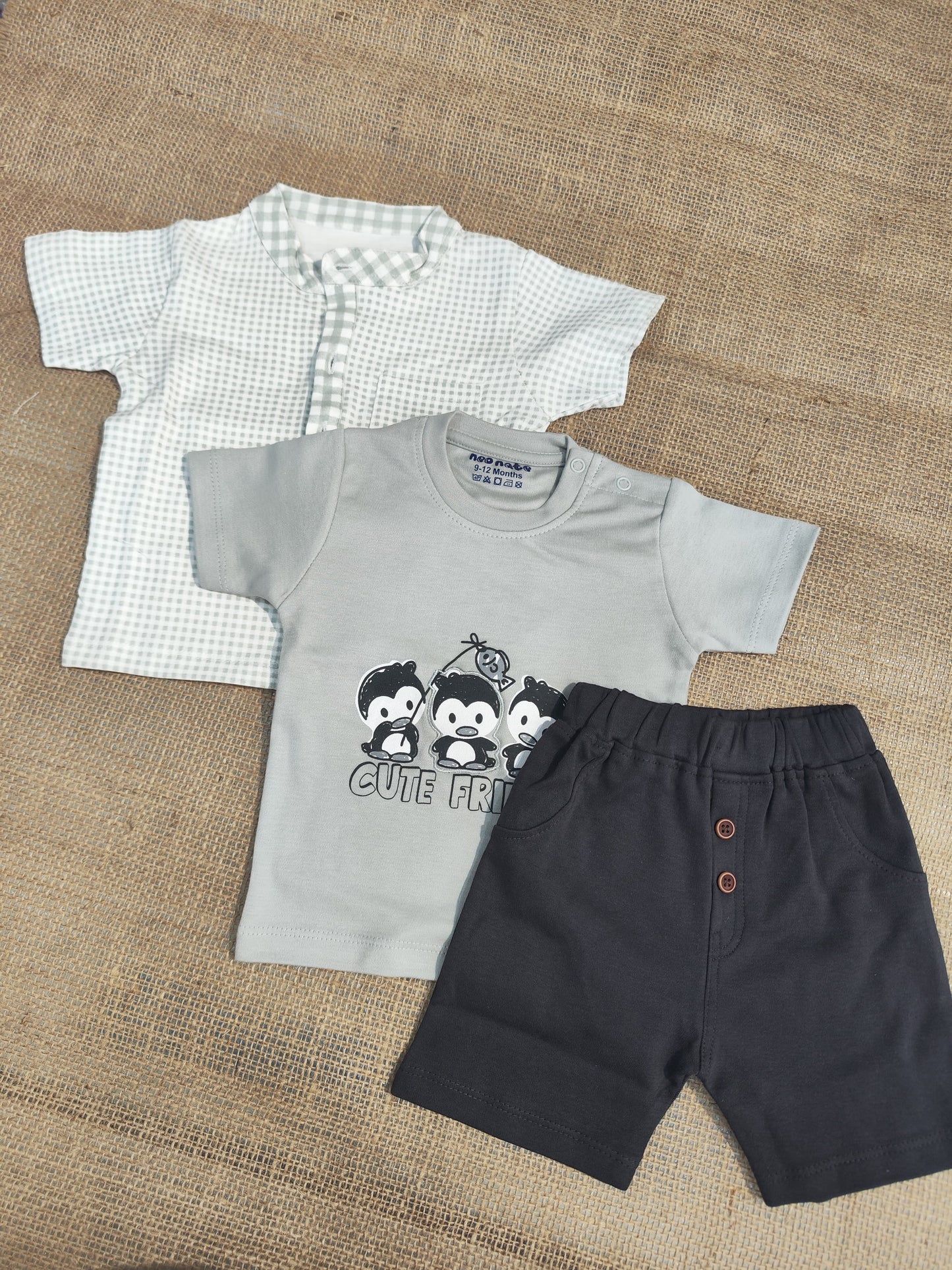 Half Sleeve (3 PCS) Co-Set Grey color