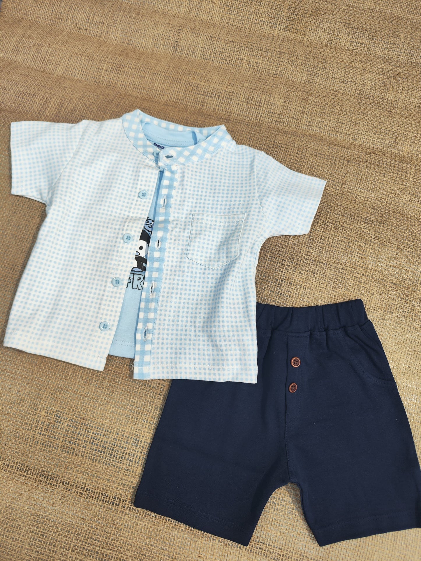 Half Sleeve (3 PCS) Co-Set Sky Blue color