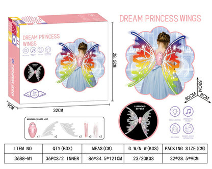 Dream Princess LED Butterfly Wings for Kids – Musical Light-Up Fairy Wings