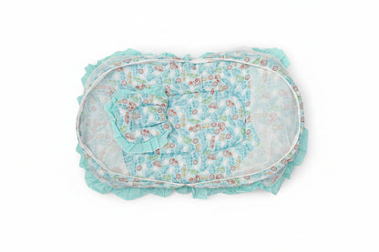 Mee Mee Cushioned Baby Mattress Set & Travel Bed with Mosquito Net & Pillow