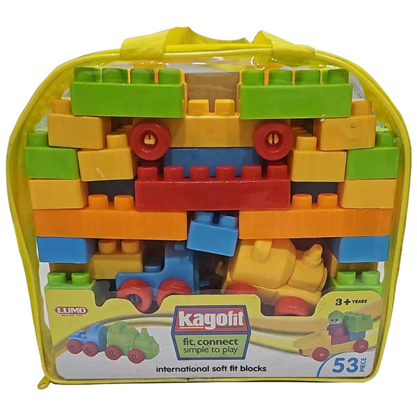 Kagofit Soft Building Blocks Set for Kids – 53 Pieces Educational Toy