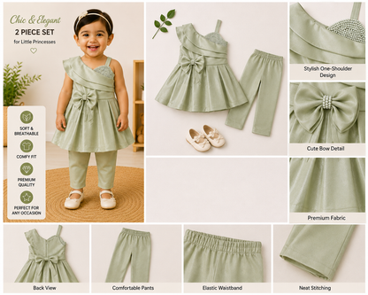 Girls Premium One-Shoulder Party Wear Dress