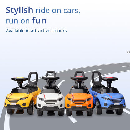 Kids Ride-On Push Car with Music & Steering – Baby Manual Ride-On Car