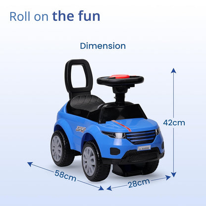 Kids Ride-On Push Car with Music & Steering – Baby Manual Ride-On Car
