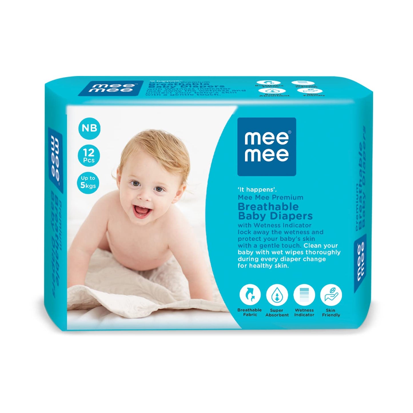 Mee Mee Breathable Premium Diaper Pants Newborn - 12 Pieces @ Buy 2 Get 1