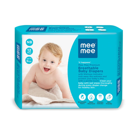 Mee Mee Breathable Premium Diaper Pants Newborn - 12 Pieces @ 25% OFF