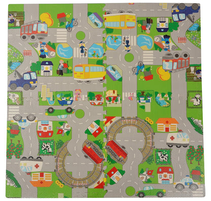 EVA Foam Play Tiles – Interlocking Puzzle Floor Mat Set (24 x 24 Inch)