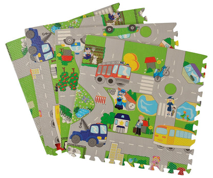 EVA Foam Play Tiles – Interlocking Puzzle Floor Mat Set (24 x 24 Inch)