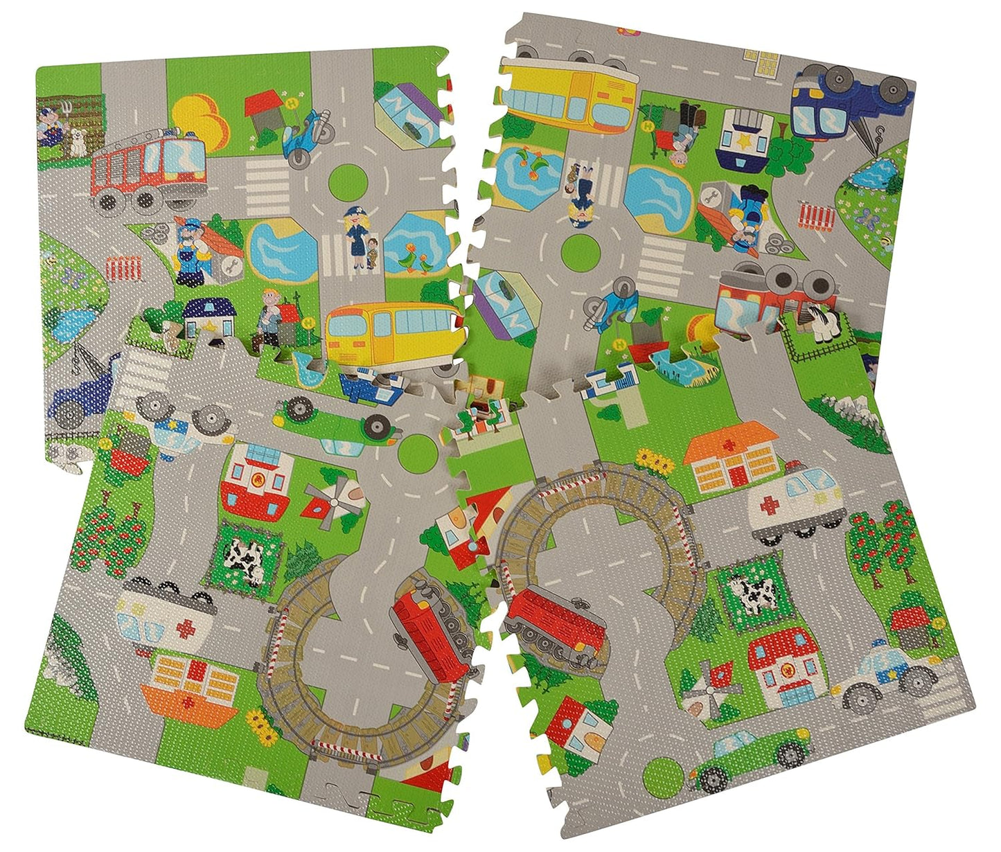 EVA Foam Play Tiles – Interlocking Puzzle Floor Mat Set (24 x 24 Inch)