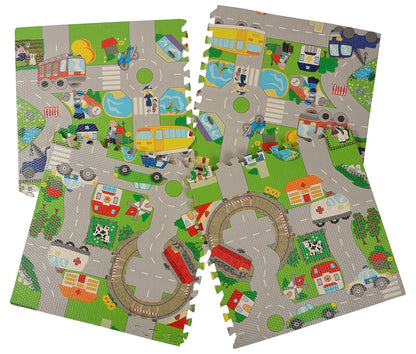 EVA Foam Play Tiles – Interlocking Puzzle Floor Mat Set (24 x 24 Inch)