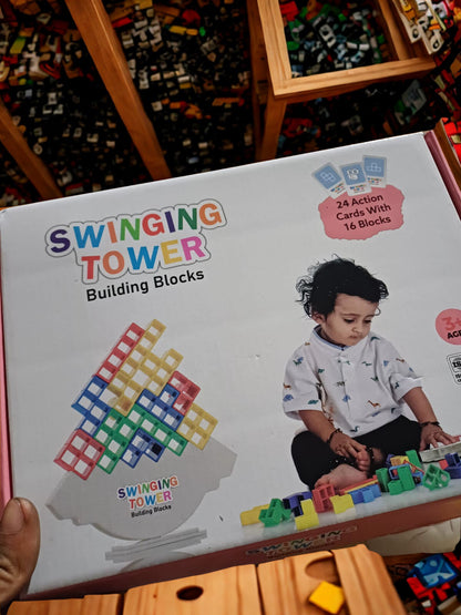 Swinging Tower Building Blocks Game for Kids