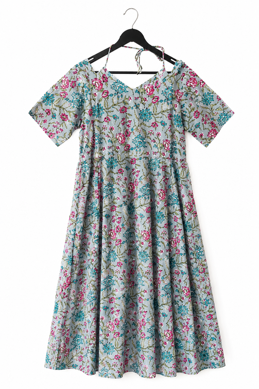 Women's Floral Print Maternity & Feeding Dress | Nursing Maxi Gown