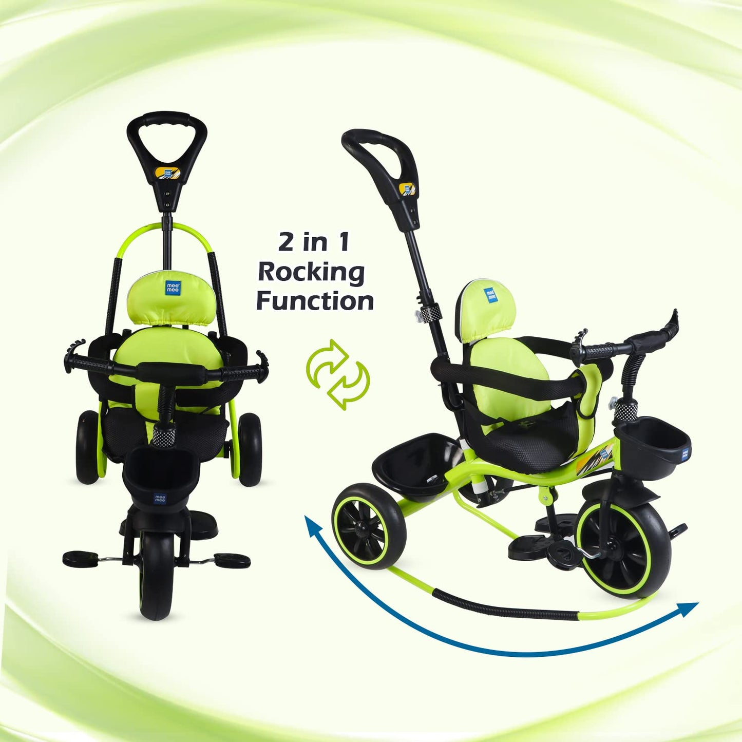 Mee Mee Premium Kids Tricycle with Parent Push Handle & Safety Seat