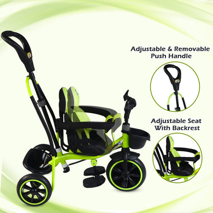 Mee Mee Premium Kids Tricycle with Parent Push Handle & Safety Seat