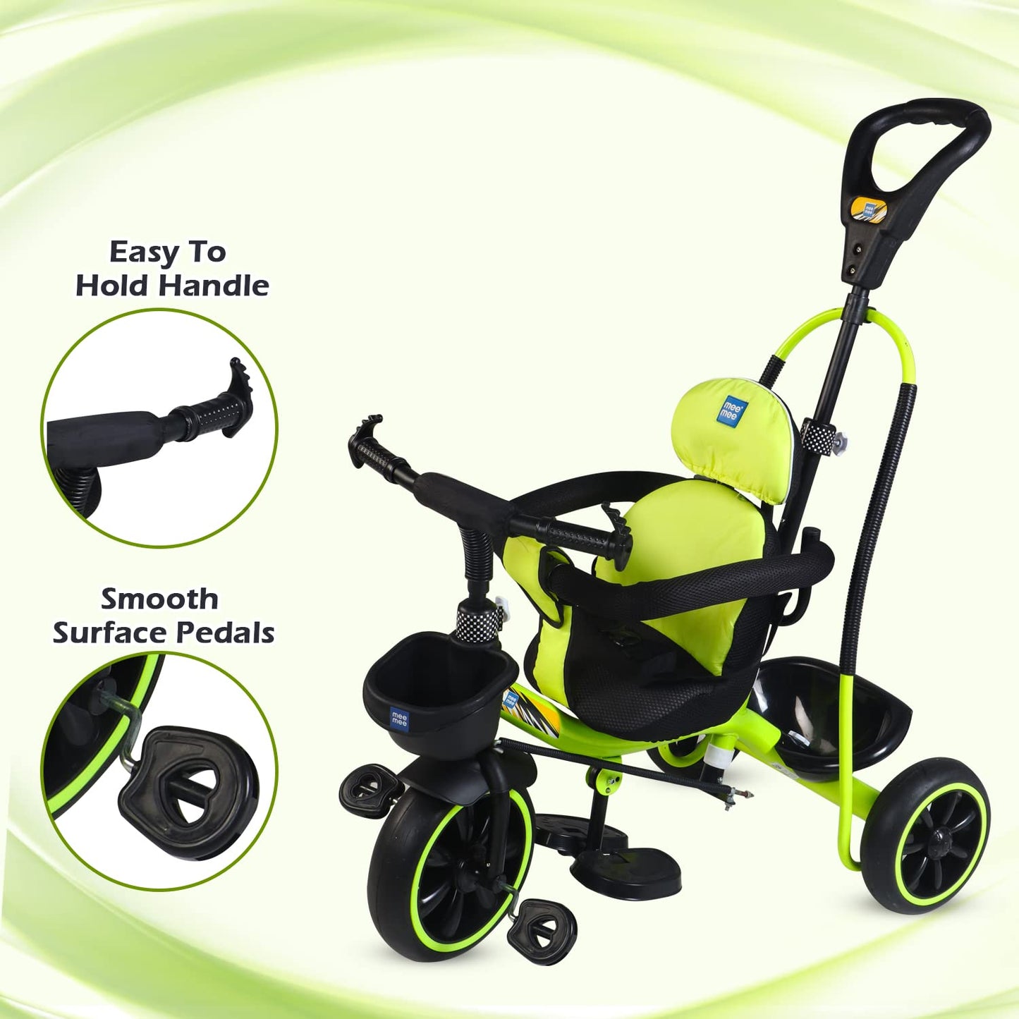 Mee Mee Premium Kids Tricycle with Parent Push Handle & Safety Seat