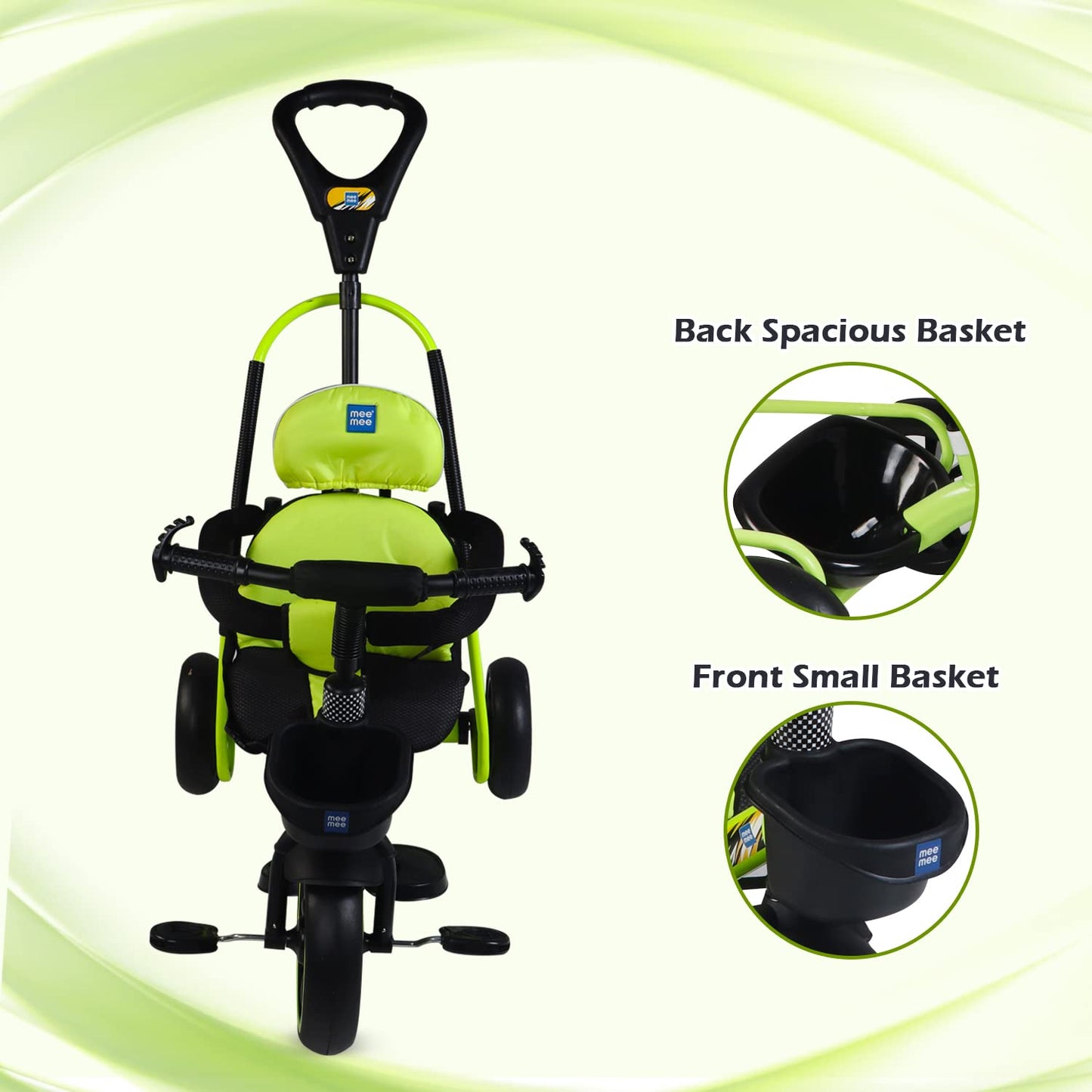 Mee Mee Premium Kids Tricycle with Parent Push Handle & Safety Seat