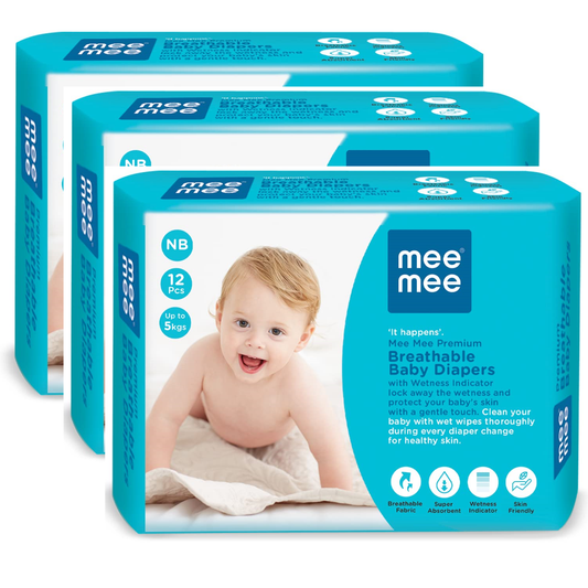 Mee Mee Breathable Premium Diaper Pants Newborn - 12 Pieces @ Buy 2 Get 1