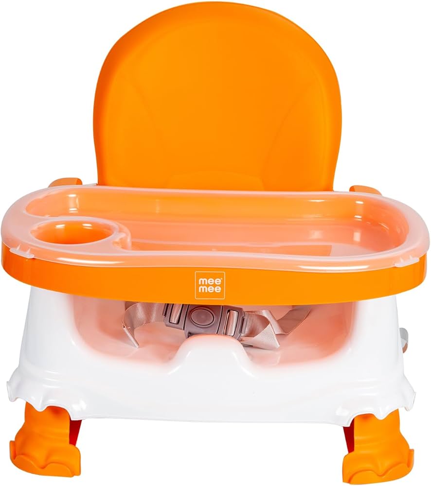 Mee Mee Foldable Booster Seat with Feeding Tray, Orange