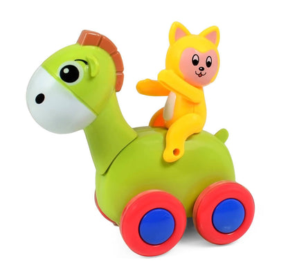 Animal Friction Toy Car – Elephant & Giraffe Cartoon Ride