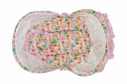 Mee Mee Cushioned Baby Mattress Set & Travel Bed with Mosquito Net & Pillow
