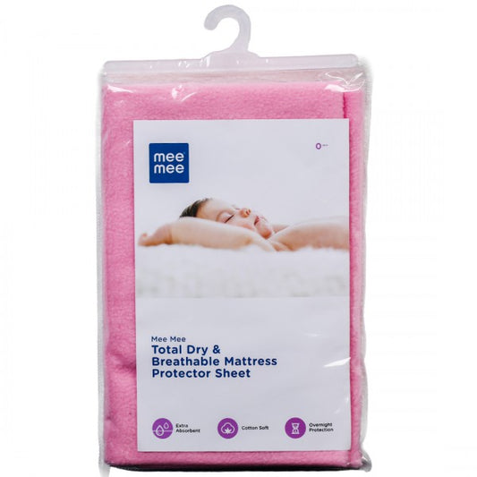 Mee Mee Total Dry & Breathable Mattress Protector Sheet |  Pink