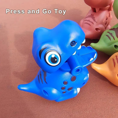 Blue Cartoon Dinosaur Press & Go Toy for Kids