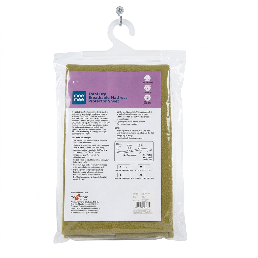 Mee Mee Total Dry & Breathable Mattress Protector Sheet