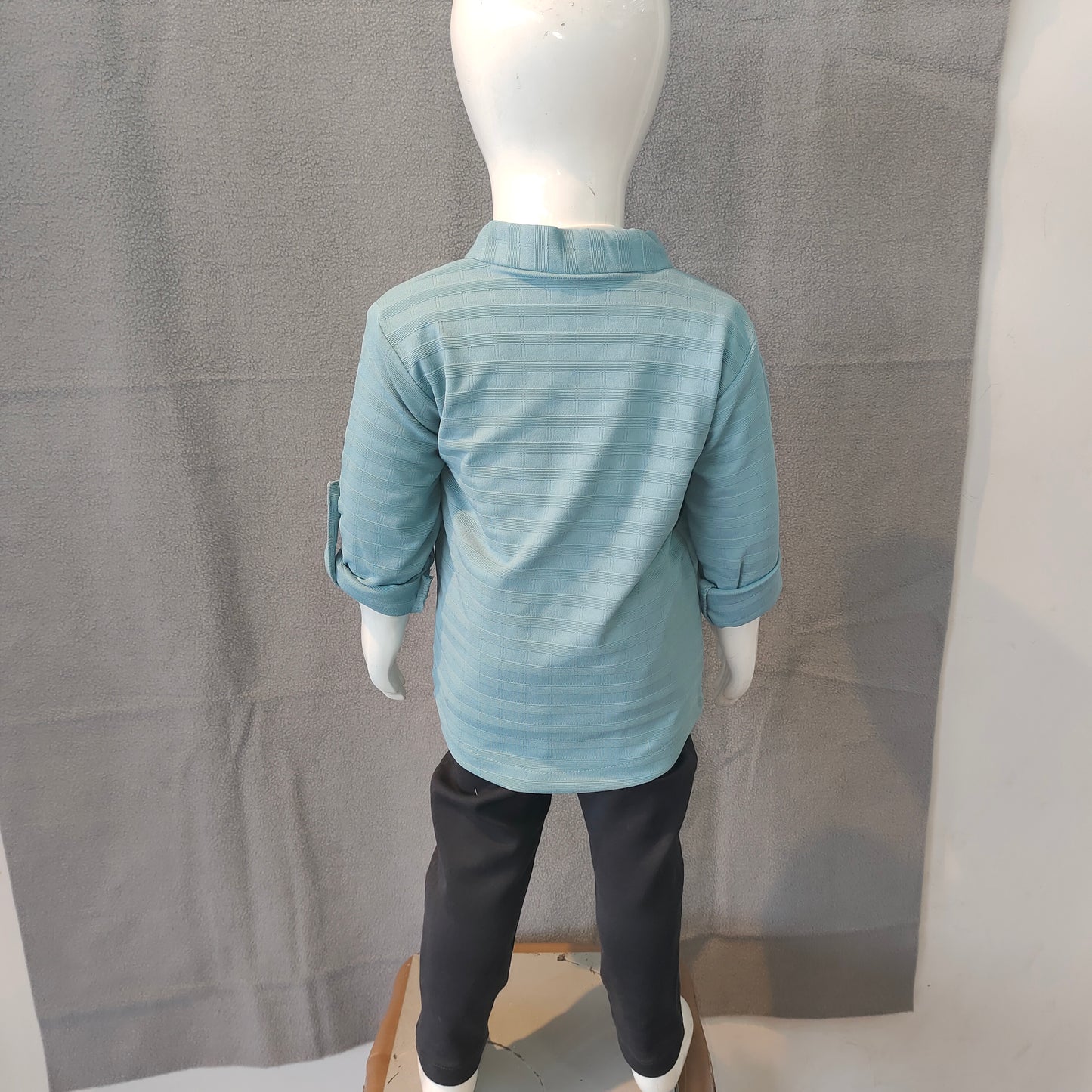 Sky Blue Jacket with Printed Tee & Navy Pants | Party & Casual Wear | 6 M - 1Yr - 2Yr