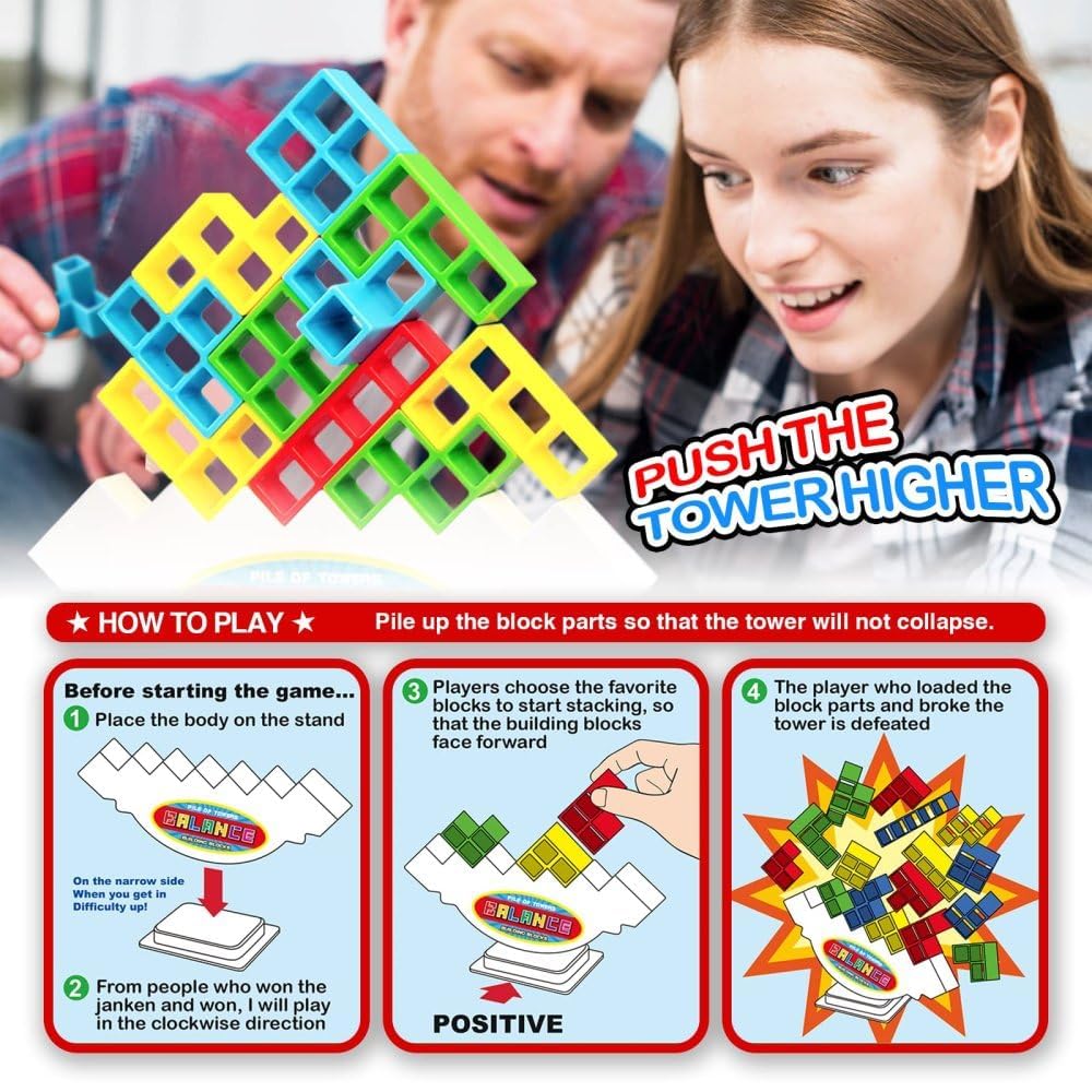 Swinging Tower Building Blocks Game for Kids