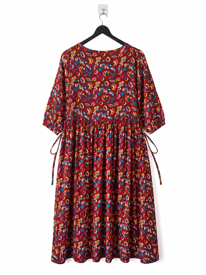 Women's Maternity & Feeding Dress – Maroon Printed