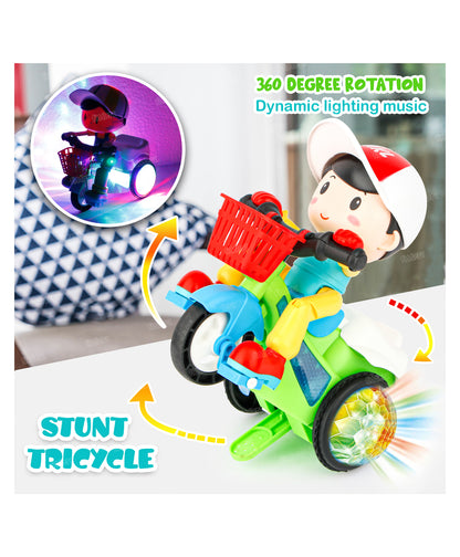 360° Stunt Musical Tricycle Toy with Lights