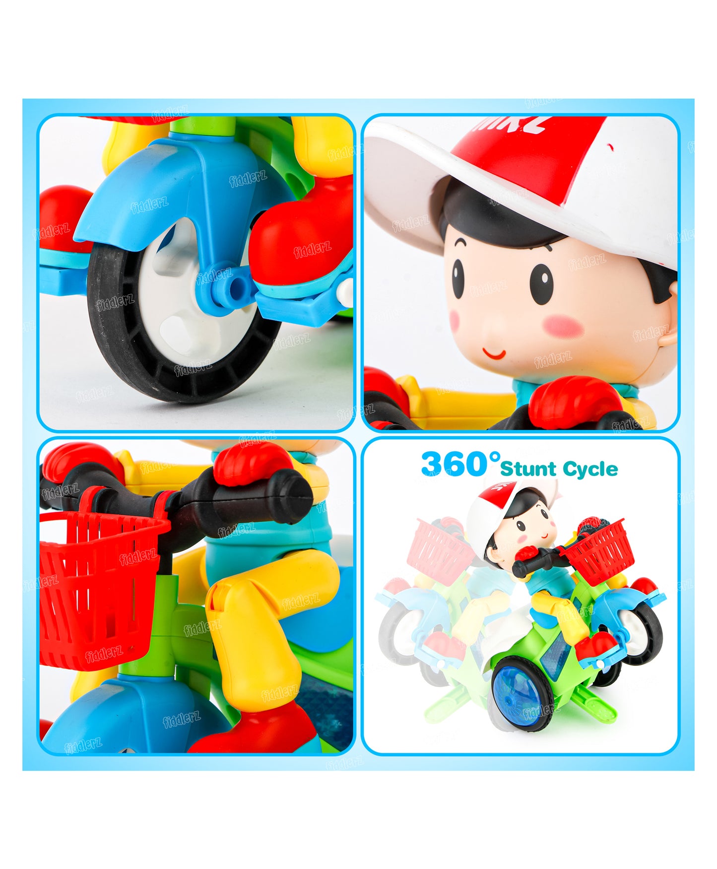 360° Stunt Musical Tricycle Toy with Lights