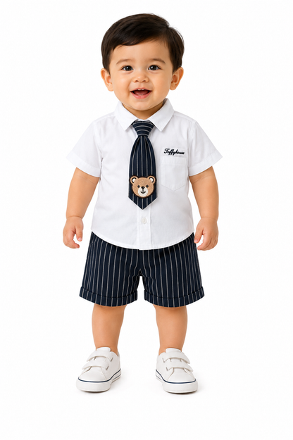 Baby Boys Formal Shirt, Tie & Shorts Clothing Set